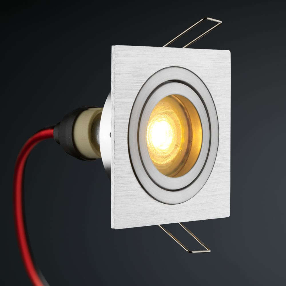 Coblux LED Einbaustrahler| Eckig | Warmweiß | 4 Watt | Dimmbar | verschiedene Farben