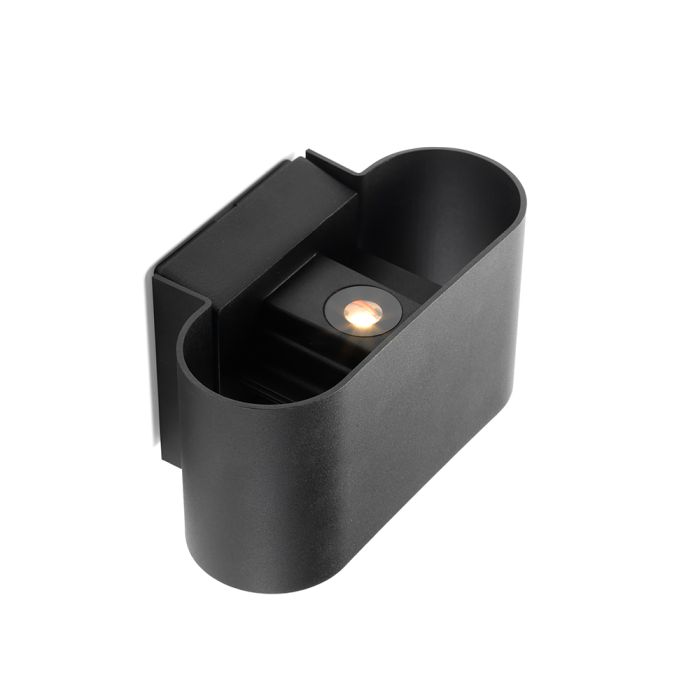 Corvo | wall light | oval black | up & down | warm white | dimmable | OutdoorPro+ | 12 volts main product photo