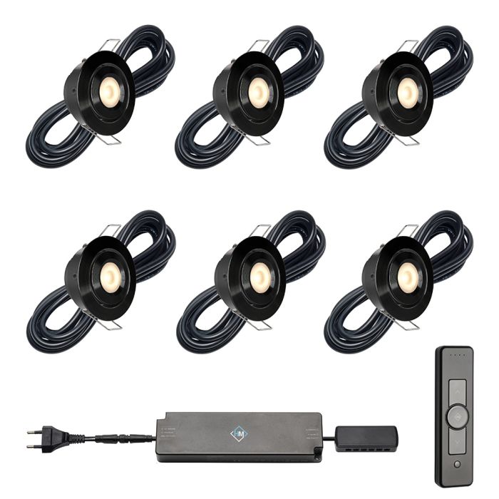 Toledo ab | recessed spotlight | round black | warm white | dimmable | set of 6, 8, 10 or 12 pieces | OutdoorCore+ main product photo