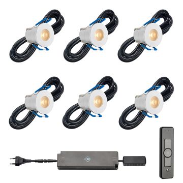 Valencia ab | inbouwspot | rond zilver | warmwit | dimbaar | set van 6, 8, 10 of 12 stuks | OutdoorCore+