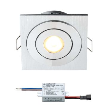 Cree LED recessed spotlight Soria in | square | warm white | 3 watt | dimmable | tiltable | different colours