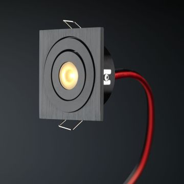 Cree LED Einbaustrahler Veranda Soria Eckig Schwarz los | Warm Weiß | 3 Watt