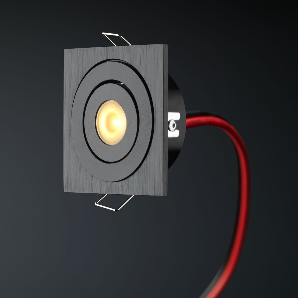 Cree LED Einbaustrahler Soria schwarz in | Eckig | Warm Weiß | 3 Watt | Dimmbar | Kippbar