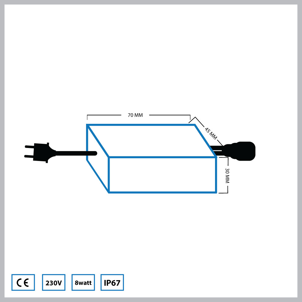 LED transformer | DC 12v | 8 watt