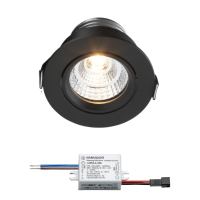 Sharp LED recessed spotlight Granada black | warm white | 3 watt | dimmable | tiltable L2250